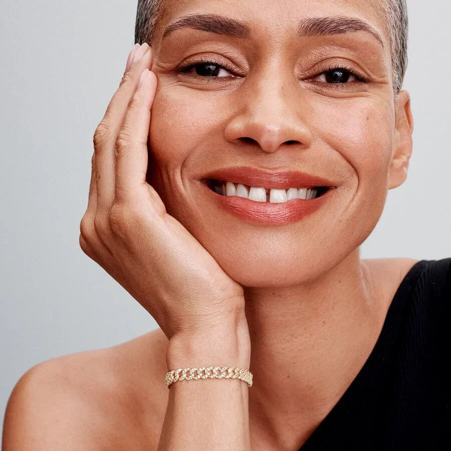 Pulseira de Corrente Cubana Pavé