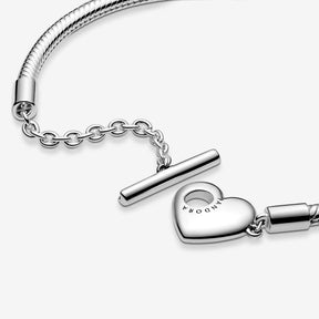 Pulseira com fecho em T Coração